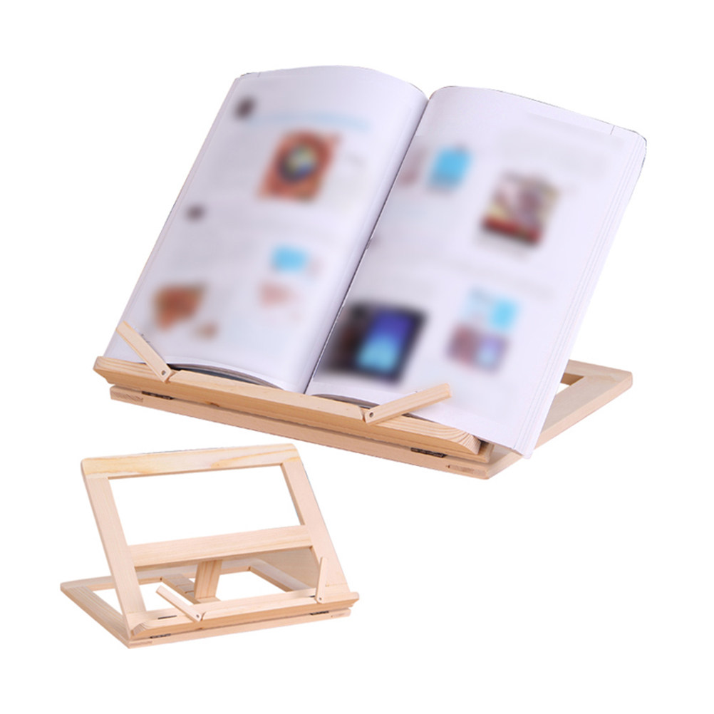 Woodworking Book - Foldable Wooden Book Holder Adjustable Height