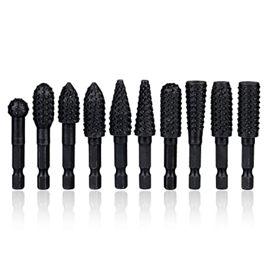 Woodworking Drill - 10 Pieces Rotary Burr Rasp Set,