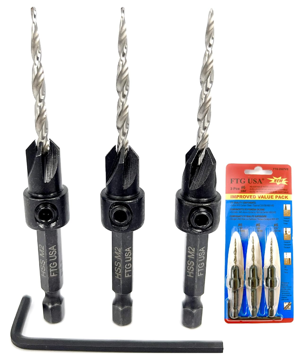 Woodworking Drill - 3 Pc #6 (9/64