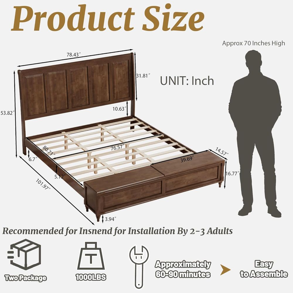 Tall King Size Bed e, armhouse - огляд і ціна Woodworking Box