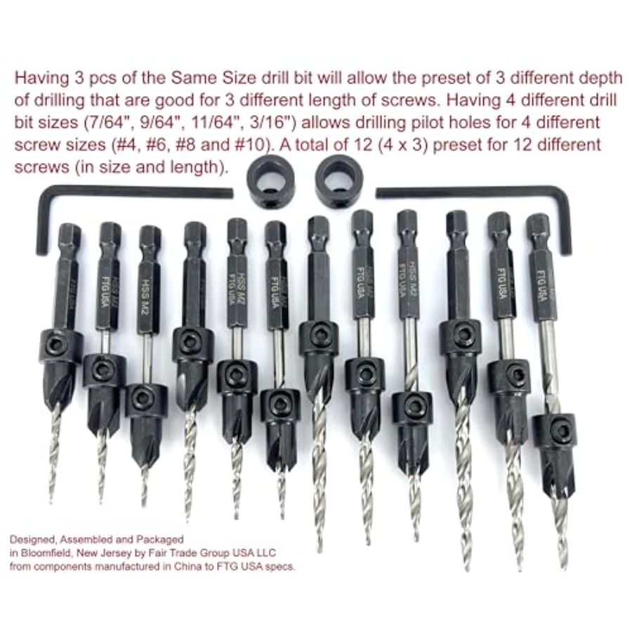 Countersink Drill Bit Set # 7/ - огляд і ціна Woodworking Drill