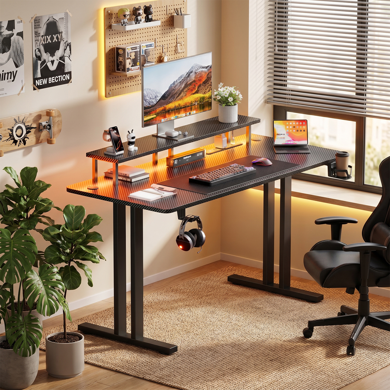 Gaming Desk with LED Lights &  - огляд і ціна Woodworking School