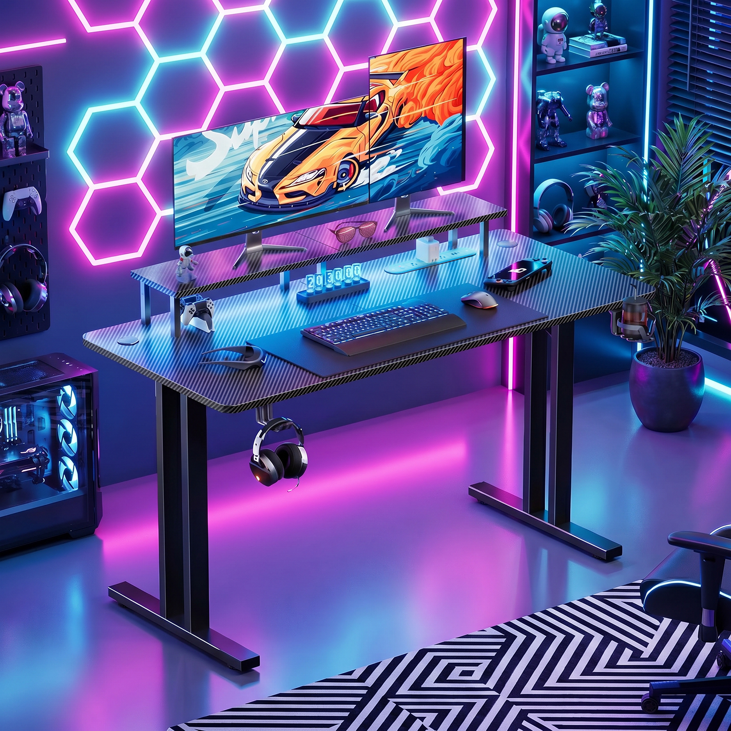 Gaming Desk with LED Lights &  - огляд і ціна Woodworking School