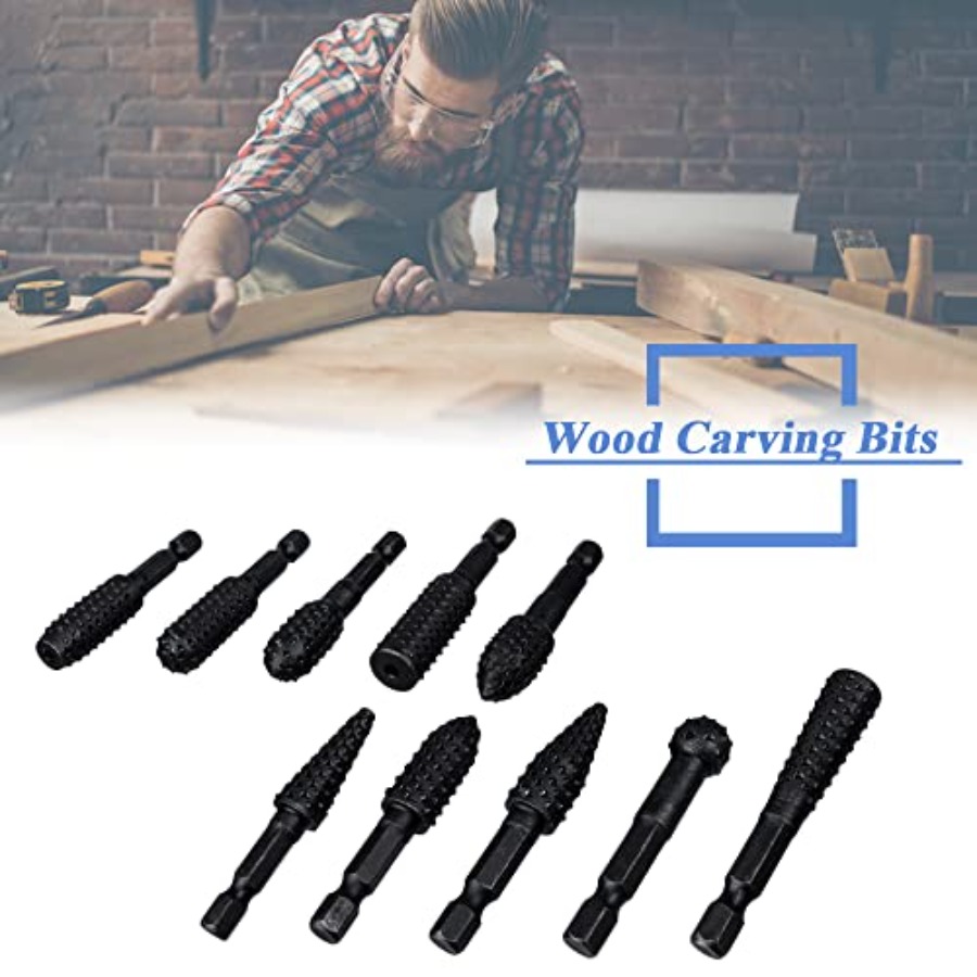 10 Pieces Rotary Burr Rasp Set - огляд і ціна Woodworking Drill