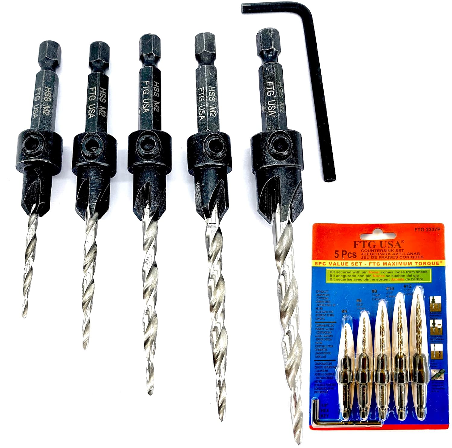 Countersink Drill Bit Set 5 Pc - огляд і ціна Woodworking Drill