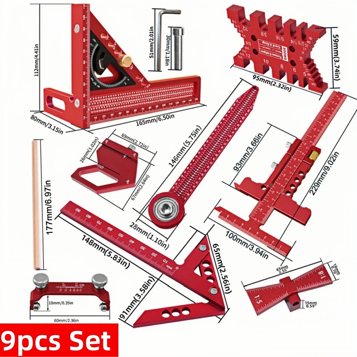9pcs/10pcs Woodworking Measuri - огляд і ціна Woodworking Free Plans