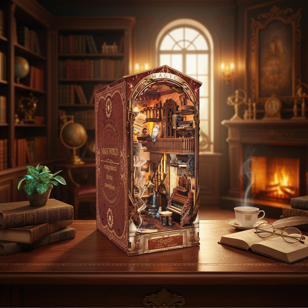 OUZEY 3D Wooden Book Nook DIY  - огляд і ціна Woodworking Book