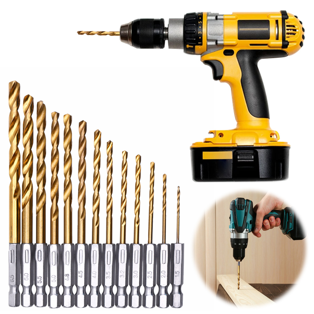13pcs Titanium Coated Twist Dr - огляд і ціна Woodworking Drill