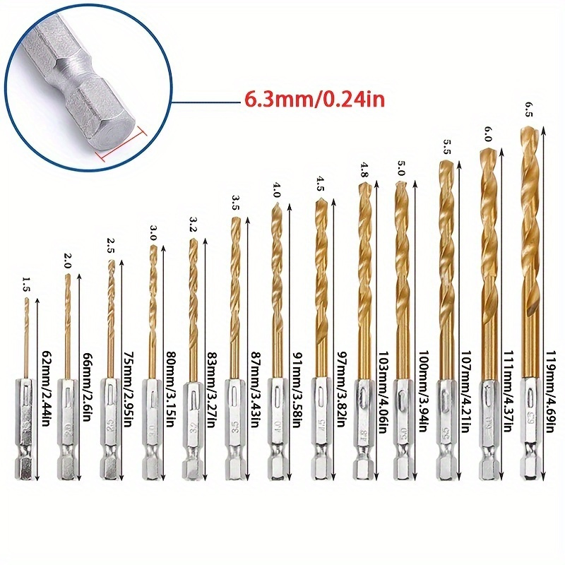 13pcs Titanium Coated Twist Dr - огляд і ціна Woodworking Drill
