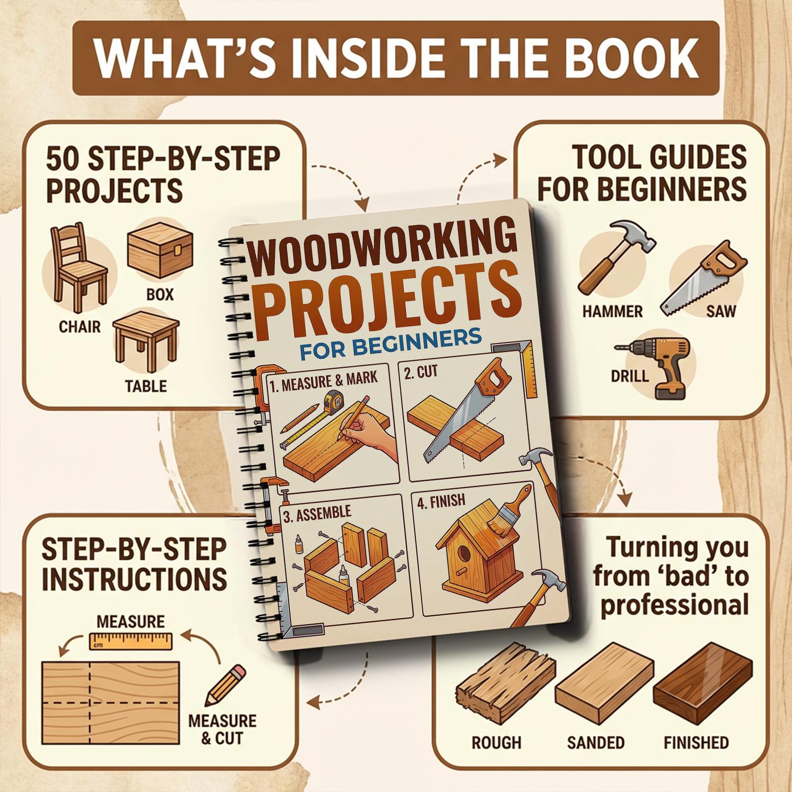 Woodworking Book for Beginners - огляд і ціна Woodworking Basic Tools