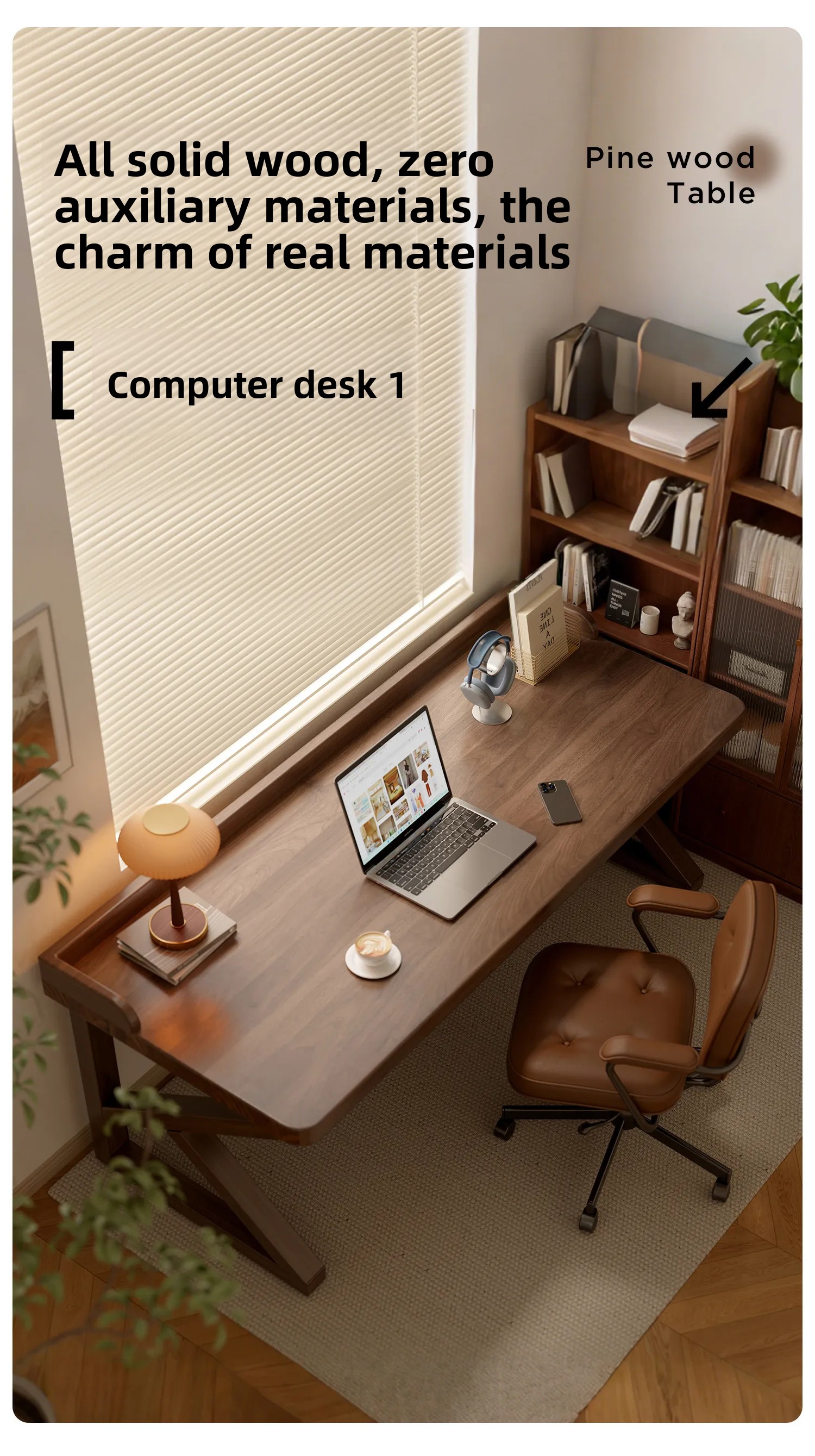 Solid Wood Desk,NZ Pine K-Leg  - огляд і ціна Woodworking School